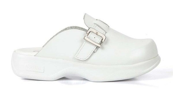 https://www.sabomar.com/ByGuru White Buckled Flat Women's Sabo Slippers