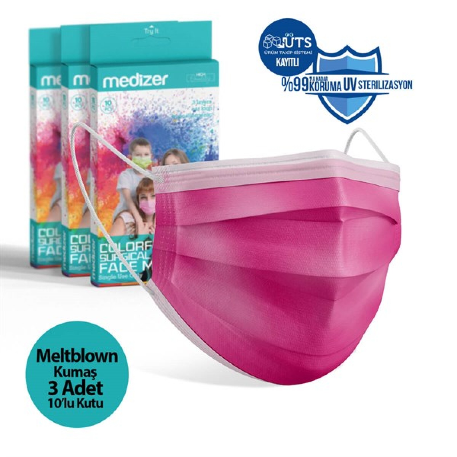 https://www.sabomar.com/Medizer Meltblown Fuchsia Surgical Mask - 3 Boxes of 10