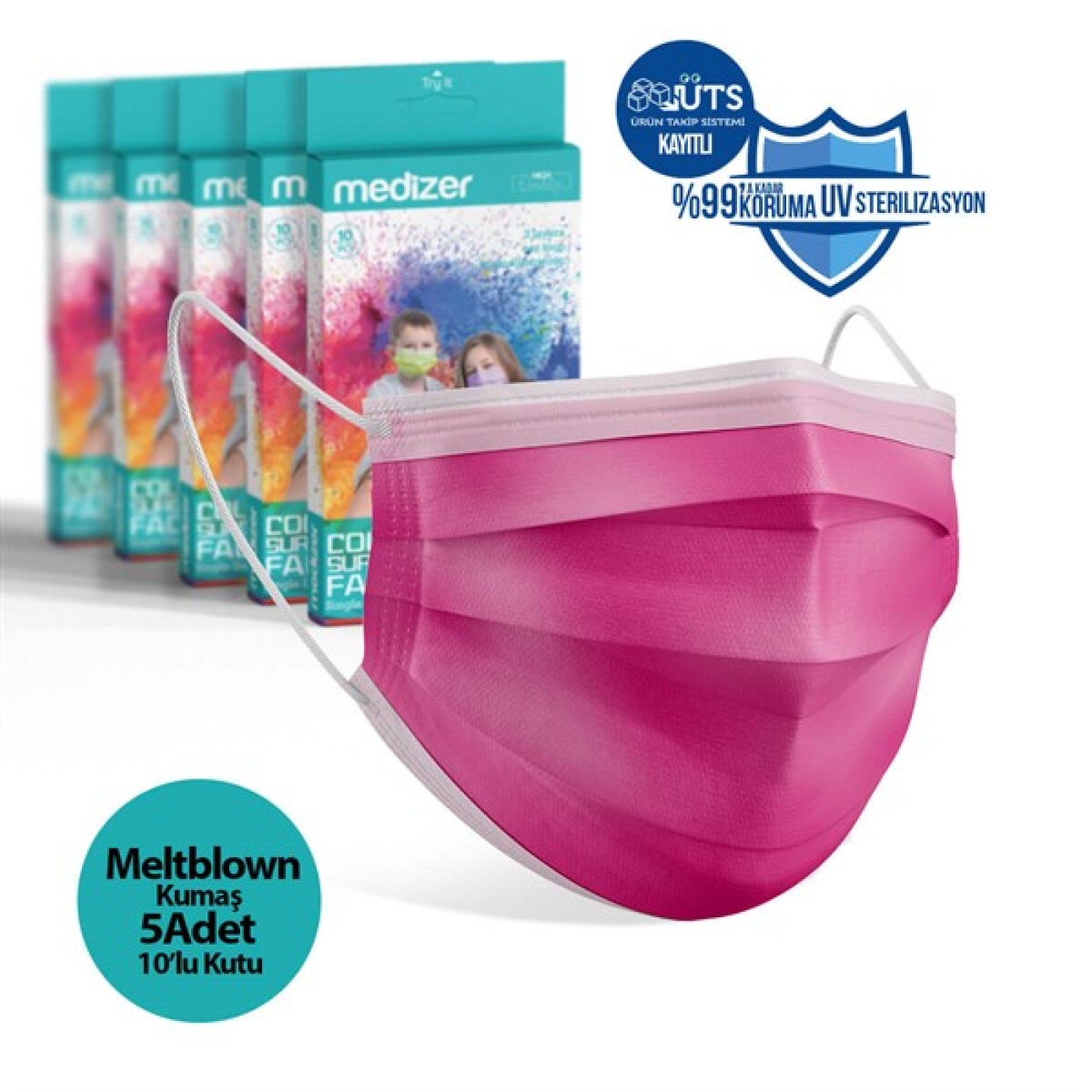 https://www.sabomar.com/Medizer Meltblown Fuchsia Surgical Mask - 5 Boxes of 10