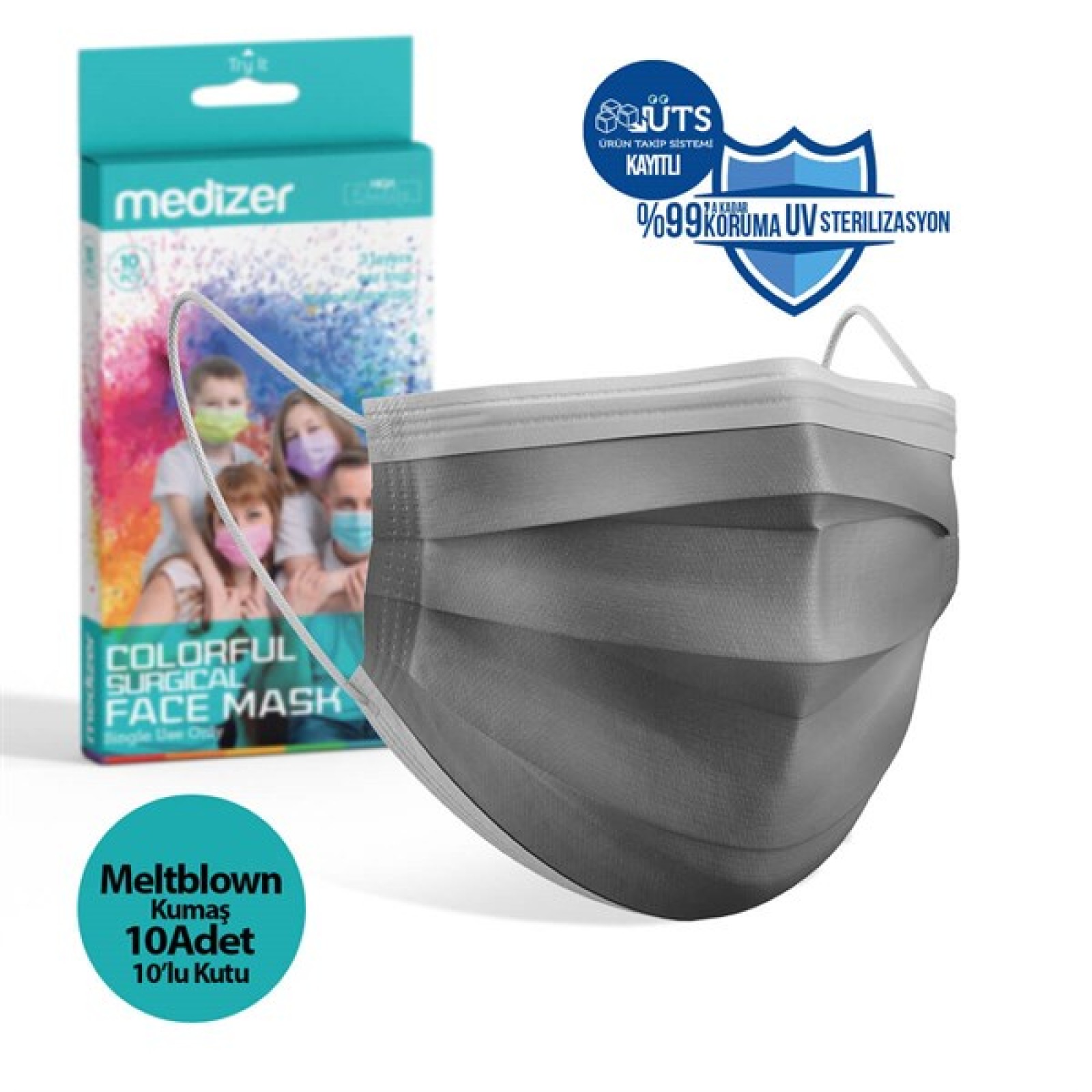 https://www.sabomar.com/Medizer Meltblown Gray Surgical Mask - 10 Boxes of 10