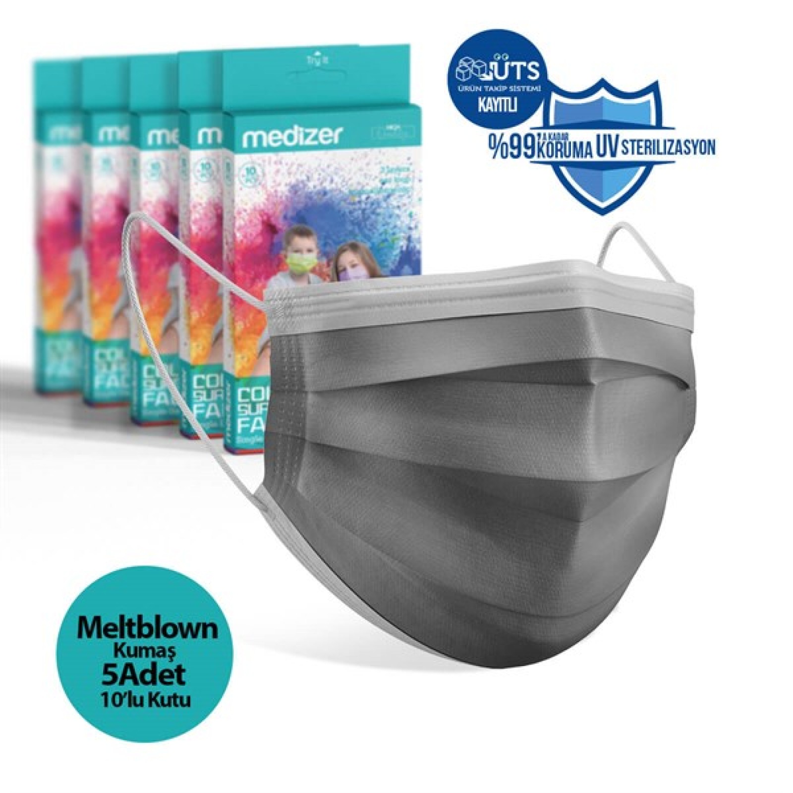 https://www.sabomar.com/Medizer Meltblown Gray Surgical Mask - 5 Boxes of 10