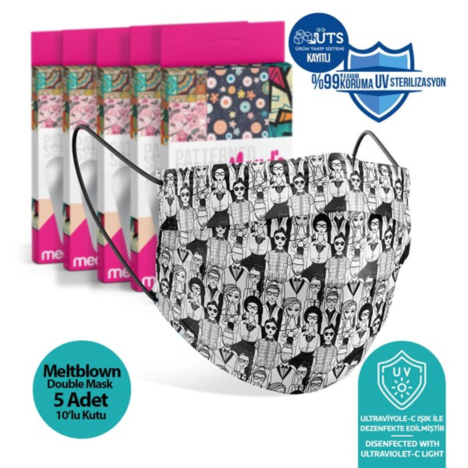 https://www.sabomar.com/Medizer Meltblown People Patterned Surgical Mask - 5 Boxes of 10