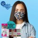 Medizer Full Ultrasonic Surgical Mouth Mask 3 Layers Meltblown Fabric 150pcs - Nose Wire - Navy Blue Flower Pattern