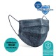 Medizer Full Ultrasonic Surgical Mouth Mask 3 Layer Meltblown Fabric 50 Pieces - Nose Wire - Navy Wave Patterned