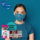 Medizer Full Ultrasonic Surgical Mouth Mask 3 Layer Meltblown Fabric 100 Pieces - Nose Wire - Blue Flower Patterned