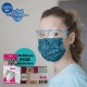 Medizer Full Ultrasonic Surgical Mouth Mask 3 Ply Meltblown Fabric 150pcs - Nose Wire - Blue Flower Pattern