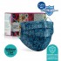 Medizer Full Ultrasonic Surgical Mouth Mask 3 Layer Meltblown Fabric 50 Pieces - Nose Wire - Blue Flower Patterned