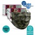 Medizer Green Camouflage Pattern Full Ultrasonic Surgical Mouth Mask 3 Layers Meltblown Fabric 100 Pieces - Nose Wire