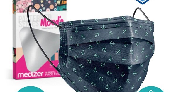 https://www.sabomar.com/Medizer Meltblown Green Anchor Pattern Surgical Mask - 1 Box of 10