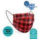 Medizer Red Ekose Patterned Full Ultrasonic Surgical Mouth Mask 3 Layers Meltblown Fabric 5 Boxes of 10 - Nose Wire
