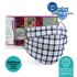 Medizer Blue Striped Plaid Patterned Full Ultrasonic Surgical Mouth Mask 3 Layers Meltblown Fabric 50 Pieces - Nose Wire