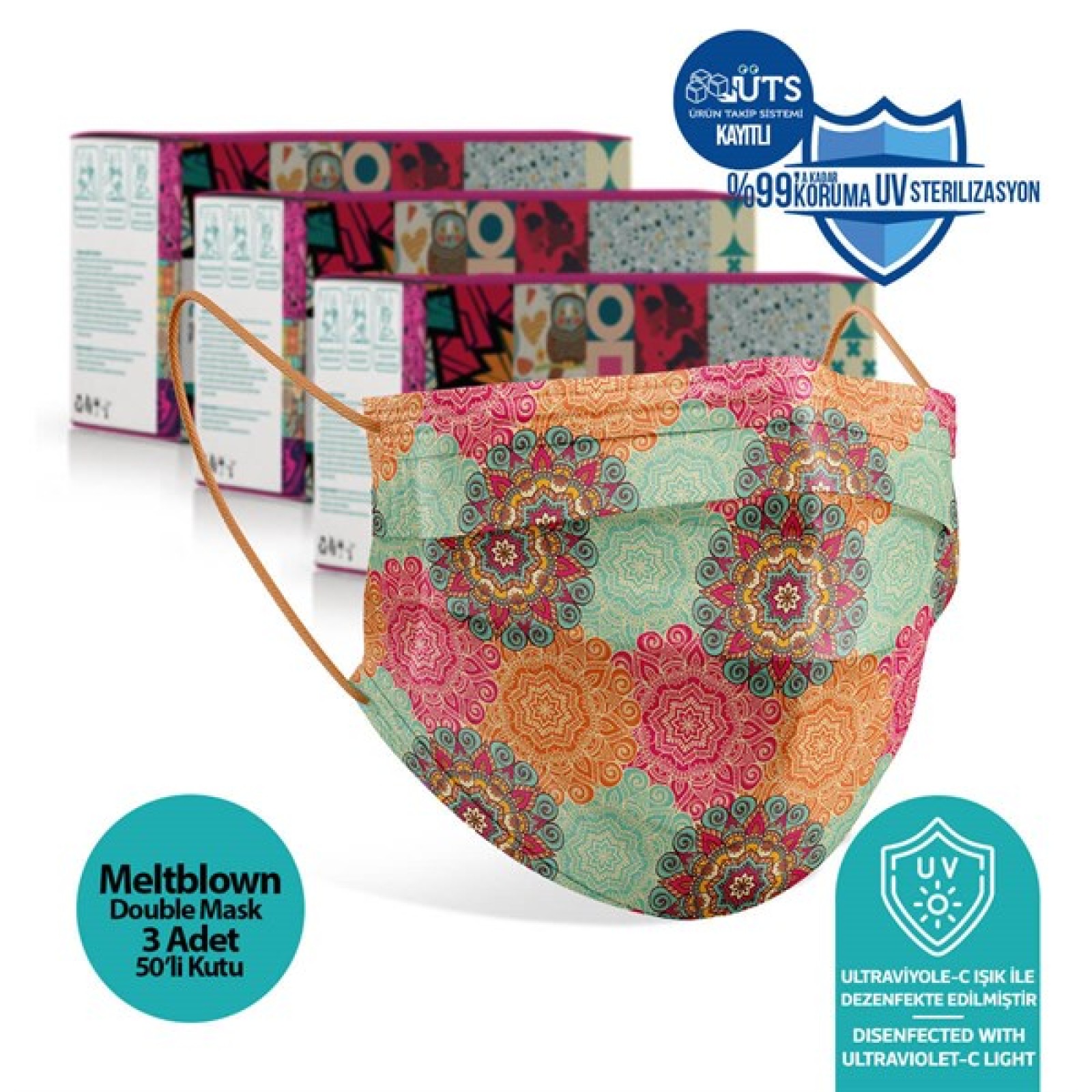 https://www.sabomar.com/Medizer Meltblown Mandala Desenli Cerrahi Maske - 150 Adet