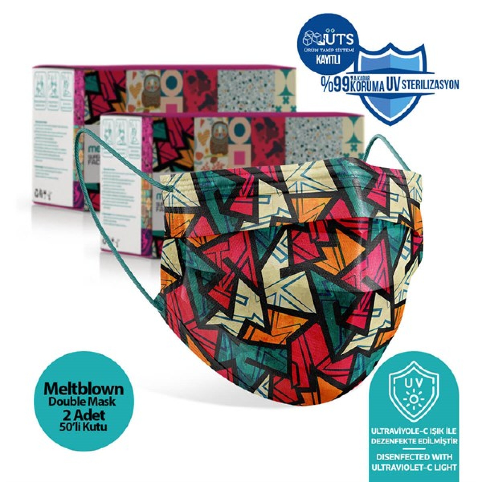 https://www.sabomar.com/Medizer New Young Patterned Full Ultrasonic Surgical Mouth Mask 3 Layers Meltblown Fabric 100 pieces - Nose Wire