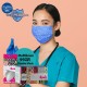 Medizer Blue Hospital Patterned Full Ultrasonic Surgical Mouth Mask 3 Layer Meltblown Fabric 50 Pcs - Nose Wire