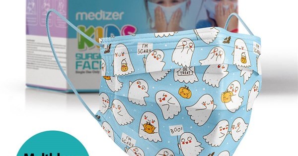 https://www.sabomar.com/Medizer Cute Ghost Pattern Meltblown Fabric Surgical Kids Mask 50 Pieces - Nose Wire