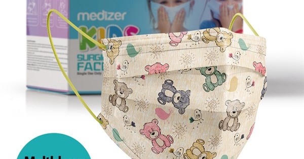 https://www.sabomar.com/Medizer Meltblown Colored Teddy Bears Patterned Surgical Kids Mask - 50 Pieces