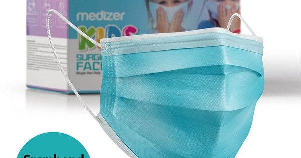https://www.sabomar.com/Medizer Full Ultrasonic Surgical KIDS Mask 3-Ply Spunbond Fabric 50 Pcs - Nose Wire - Blue