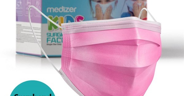 https://www.sabomar.com/Medizer Full Ultrasonic Surgical KIDS Mask 3-Ply Spunbond Fabric 50 Pieces - Nose Wire - Pink