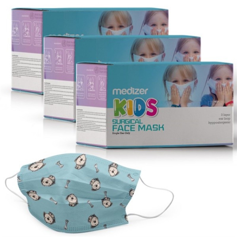 Full ultrasonic surgical children mask with Medizer dog pattern 150pcs - nose Wire