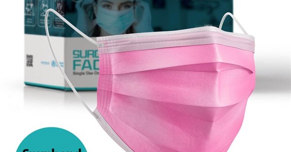https://www.sabomar.com/Medizer Full Ultrasonic Surgical Mouth Mask 3 Ply Spunbond Fabric 50 Pcs - Nose Wire - Pink