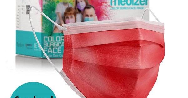 https://www.sabomar.com/Medizer Full Ultrasonic Surgical Mouth Mask 3 Layer Spunbond Fabric 50 Pieces - Nose Wire - Red