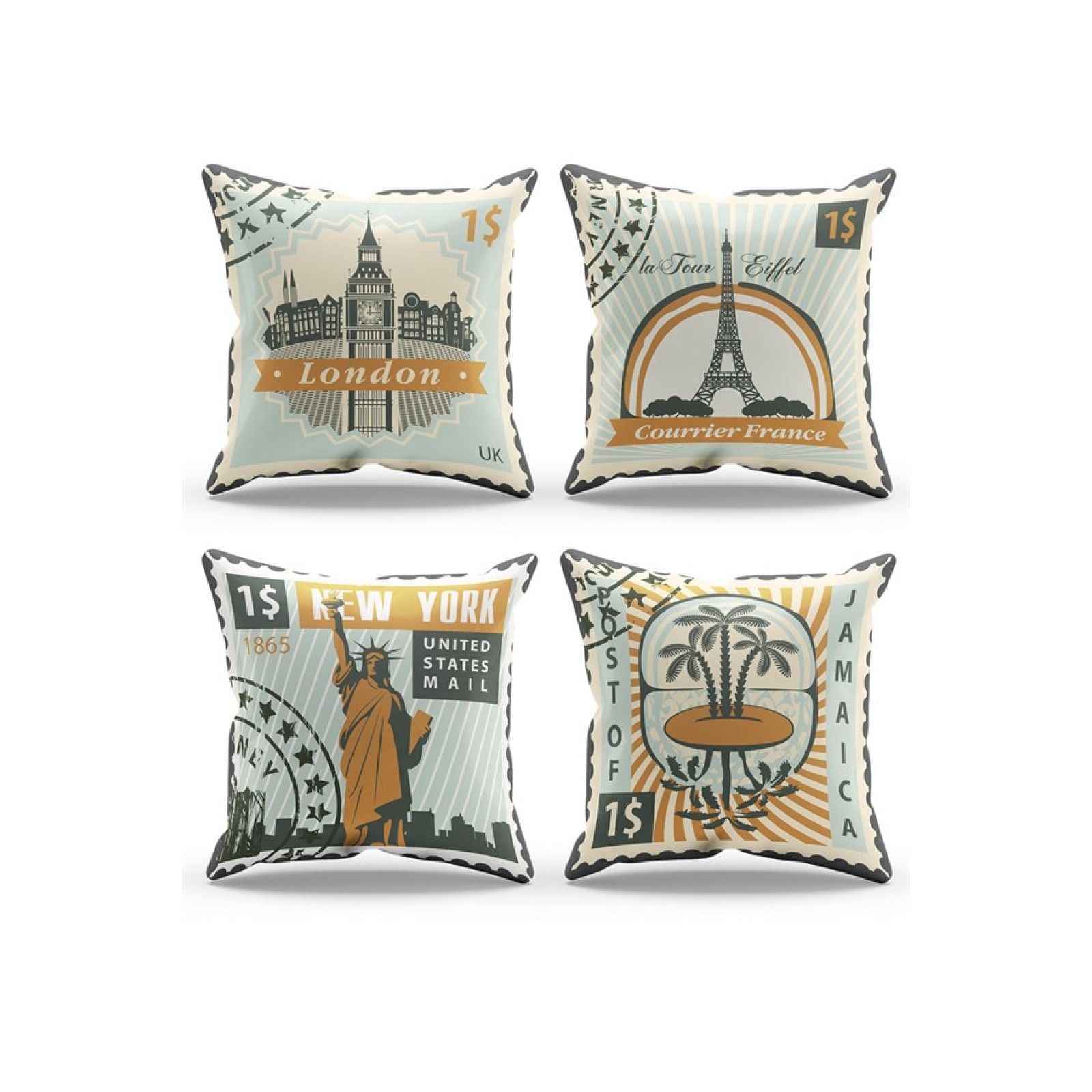 https://www.sabomar.com/Mouds Double-Sided Printed Stamp Patterned 4-Pack Suede Pillow Cover