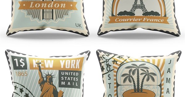 https://www.sabomar.com/Mouds Double-Sided Printed Stamp Patterned 4-Pack Suede Pillow Cover