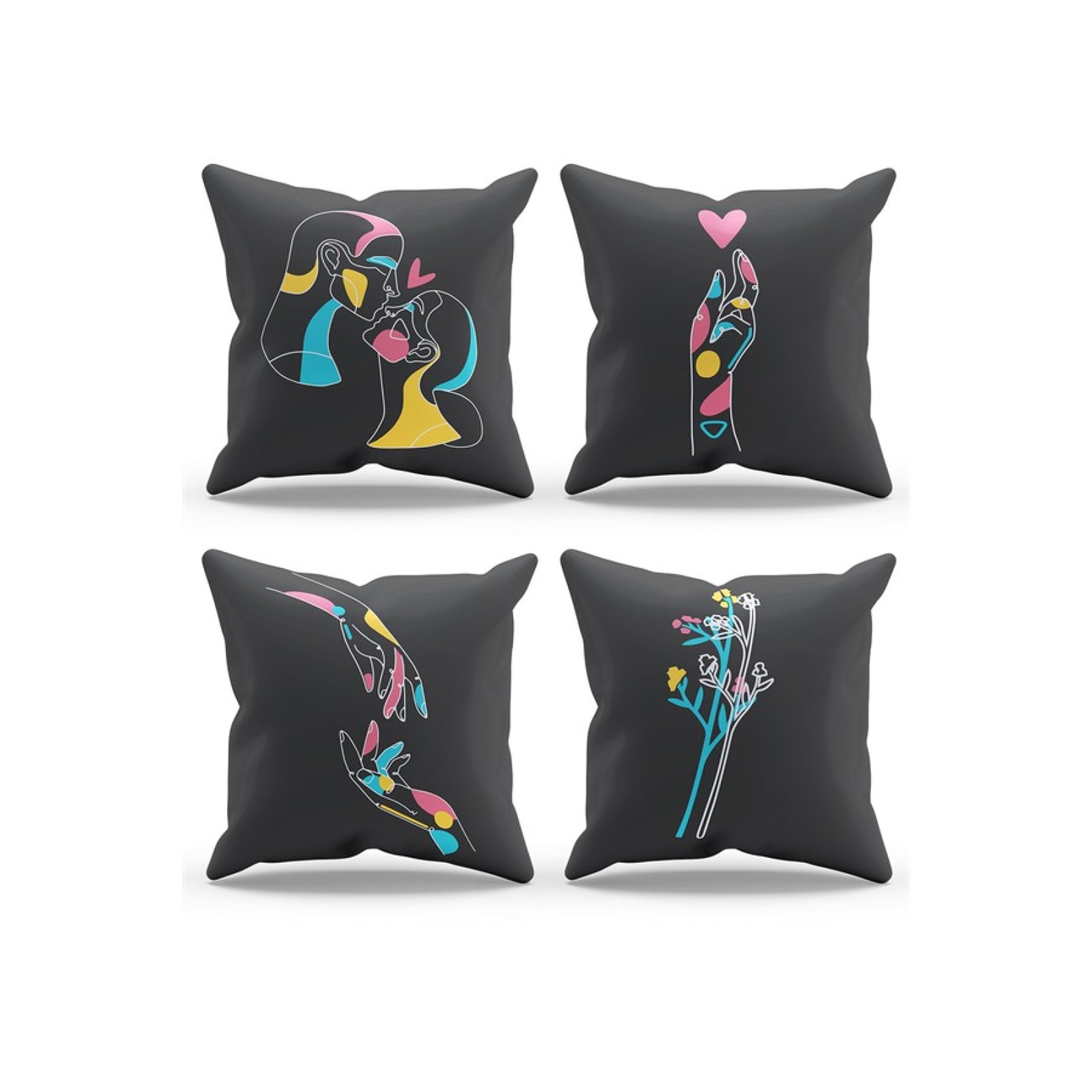 https://www.sabomar.com/Mouds Çift Tarafı Baskılı Touch Art Desenli 4'lü Kombin Süet Kırlent Kılıfı
