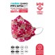 Medizer Qaro Kiraz Çiçeği Desenli 4 Katlı Kore Tipi KF94 FFP2 Maske 10 Adet
