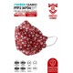 Medizer Qaro Kırmızı Çiçek Desenli 4 Katlı Kore Tipi KF94 FFP2 Maske 10 Adet