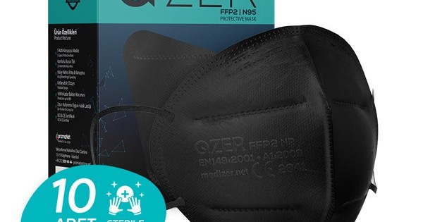 https://www.sabomar.com/Qzer Black FFP2 Protected N95 Mask 10 Pcs