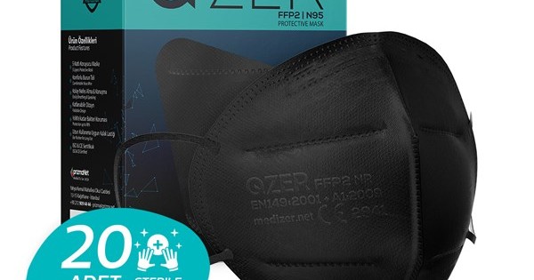 https://www.sabomar.com/Qzer Black FFP2 Protected N95 Mask 20 Pcs