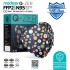 Qzer Lacivert Çiçek Desenli FFP2 N95 Maske - 10 Adet