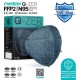 Qzer Lacivert Dalga Desenli FFP2 N95 Maske - 10 Adet