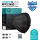 Qzer Siyah Yüzler Desenli FFP2 N95 Maske - 20 Adet