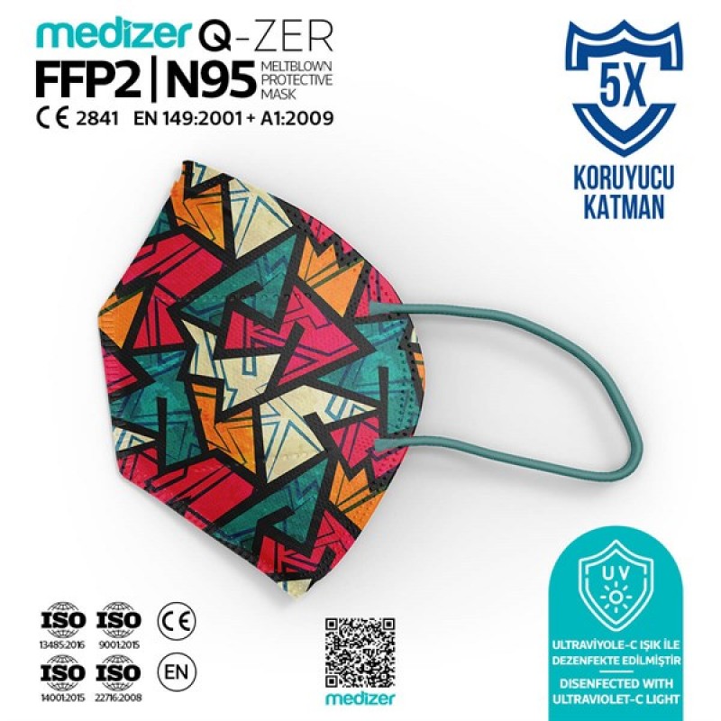 Qzer New Young Patterned FFP2 N95 Mask 40 Pcs Qzer New Young Patterned FFP2 N95 Mask 40 Pcs
