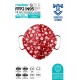 Qzer Kırmızı Çiçek Desenli 5 Katmanlı FFP2 N95 Maske 10 Adet