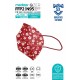 Qzer Kırmızı Çiçek Desenli 5 Katmanlı FFP2 N95 Maske 10 Adet