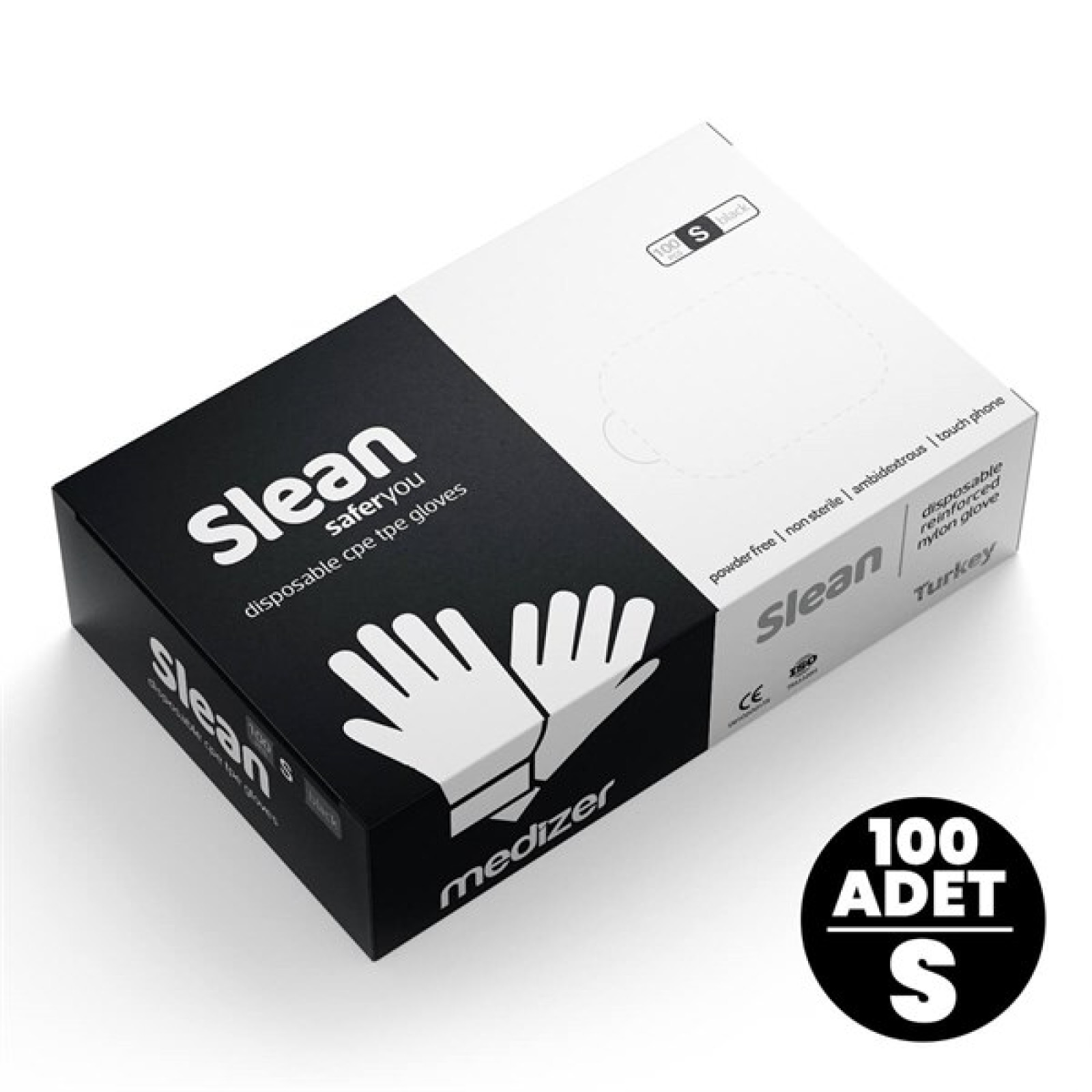 https://www.sabomar.com/Medizer Slean Black Disposable Gloves S Size 100pcs