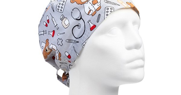 https://www.sabomar.com/Teddy Bear and Health Patterned Surgical Bonnet