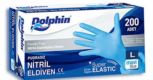 https://www.sabomar.com/Dolphin Super Elastic Blue Nitrile Gloves Powder Free (L Size) Pack of 200
