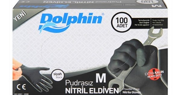 https://www.sabomar.com/Dolphin Black Nitrile Gloves Powder Free (M Size) Pack of 100