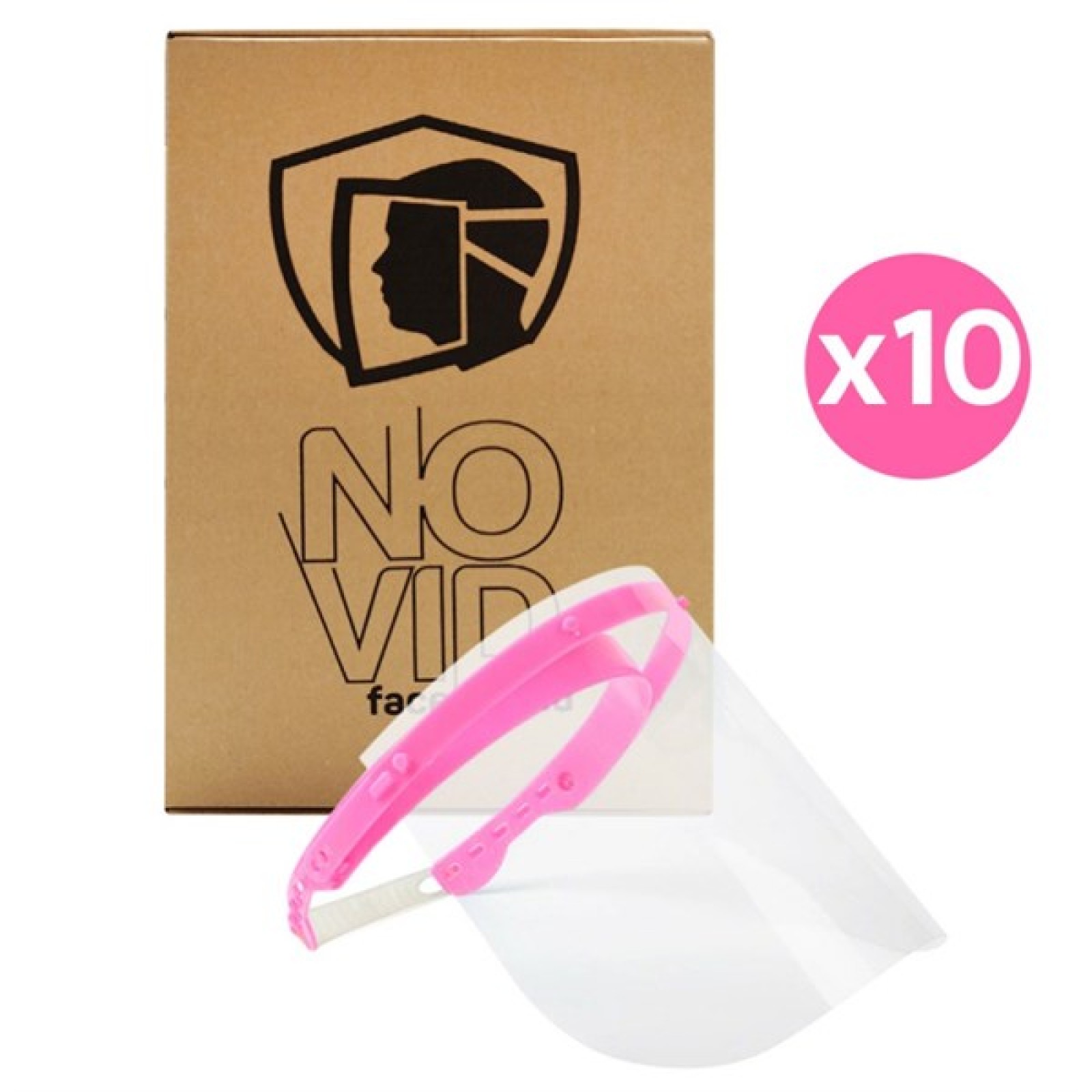 https://www.sabomar.com/10 Pcs - NoVid Adjustable Transparent Protective Face Visor - Pink