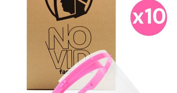 https://www.sabomar.com/10 Pcs - NoVid Adjustable Transparent Protective Face Visor - Pink