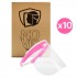 10 Pcs - NoVid Adjustable Transparent Protective Face Visor - Pink
