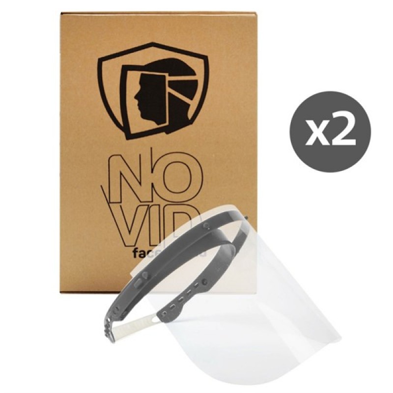 2 Pcs - NoVid Adjustable Transparent Protective Face Visor - Grey