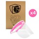 4 Pcs - NoVid Adjustable Transparent Protective Face Visor - Pink