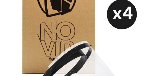 https://www.sabomar.com/4 Pcs - NoVid Adjustable Transparent Protective Face Visor - Black