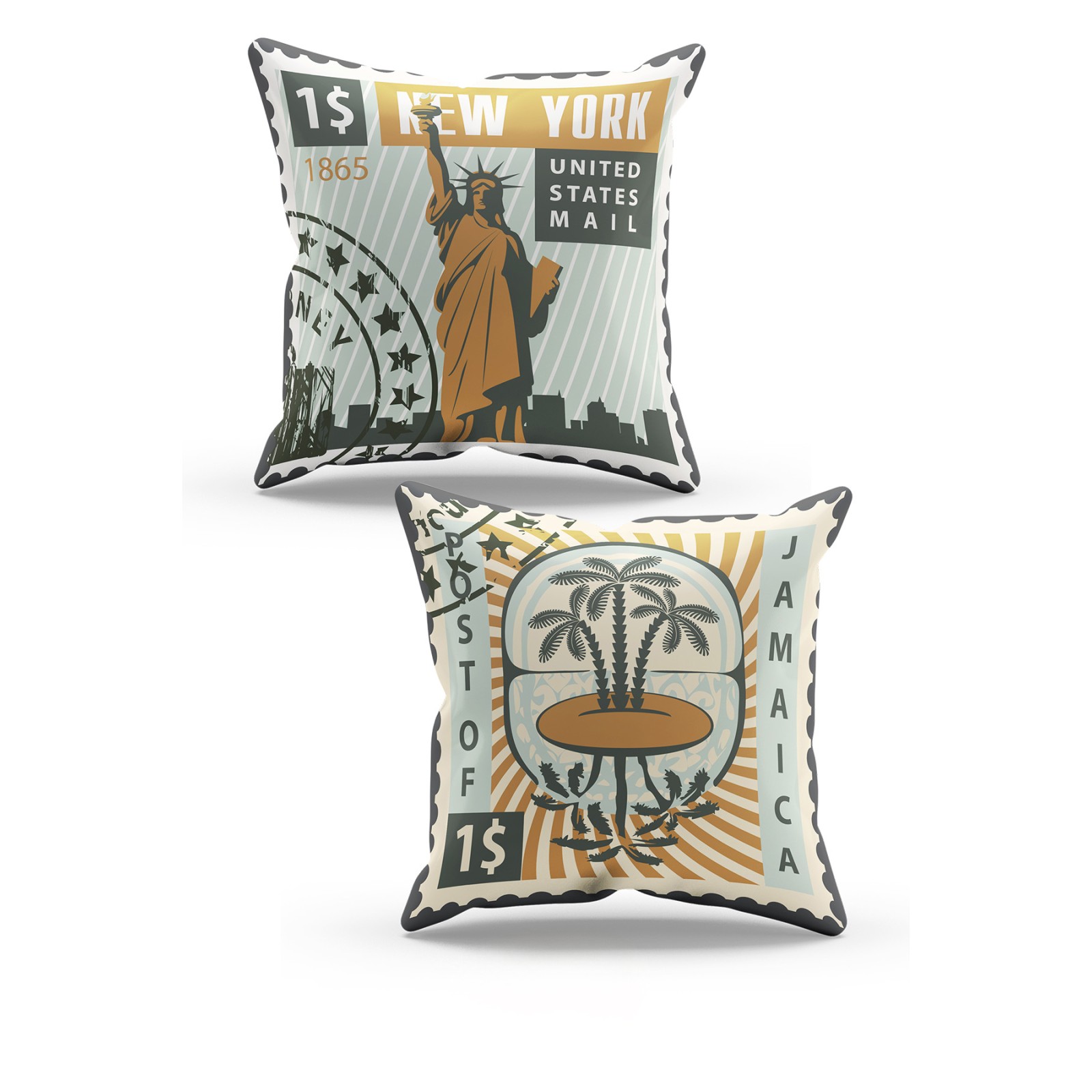 https://www.sabomar.com/Mouds Çift Tarafı Baskılı Stamp Desenli 2'li Kombin Süet Kırlent Kılıfı