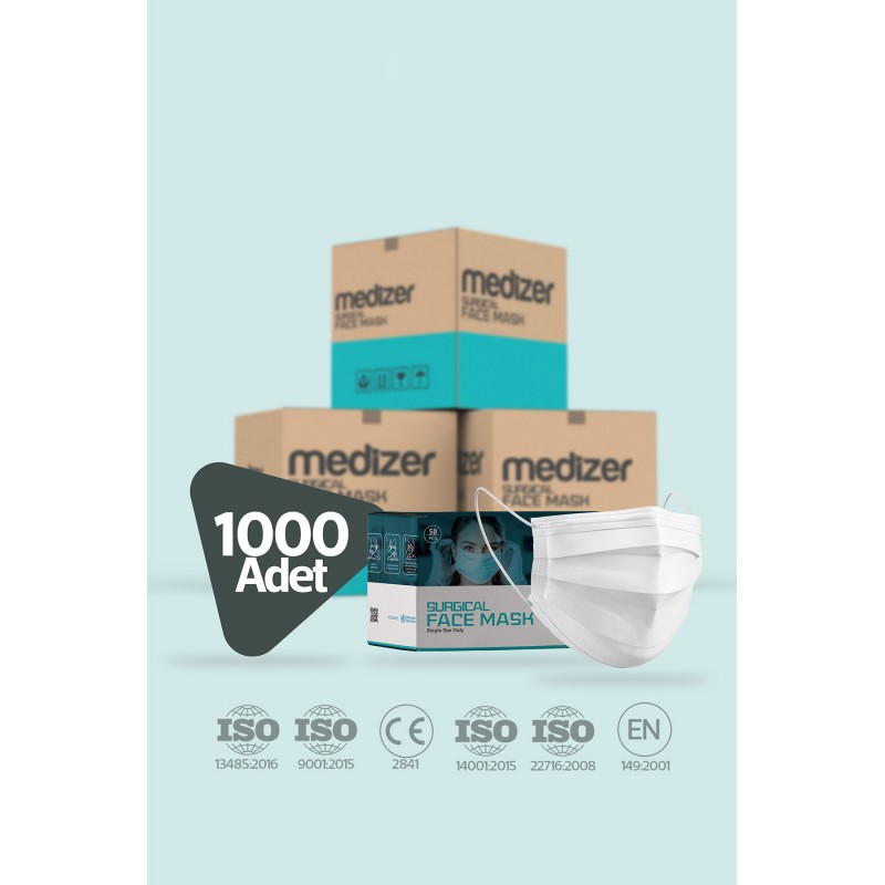 Medizer Meltblown Cerrahi Toptan Maske - 1000 Adet